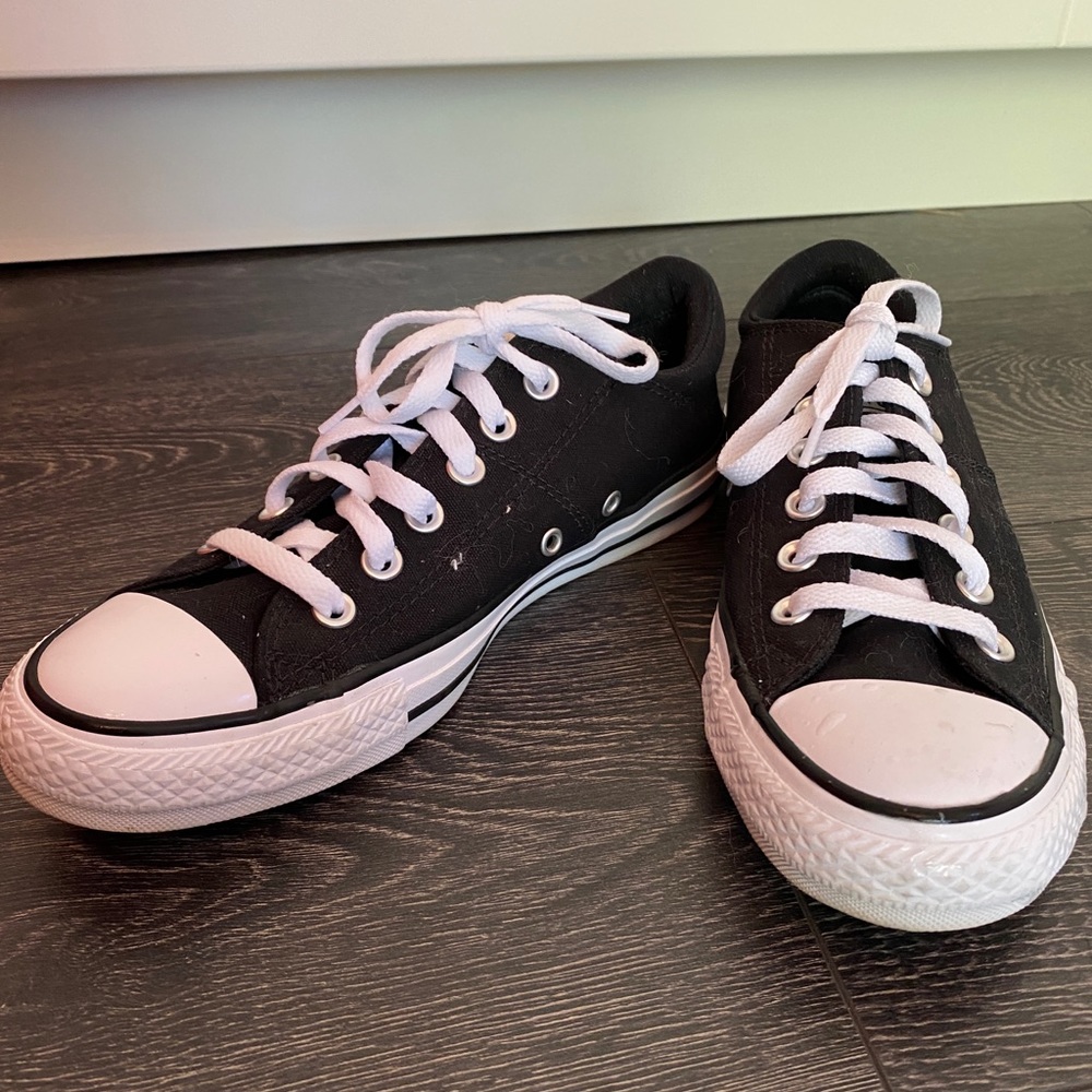 Converse black shoes size 8 women’s